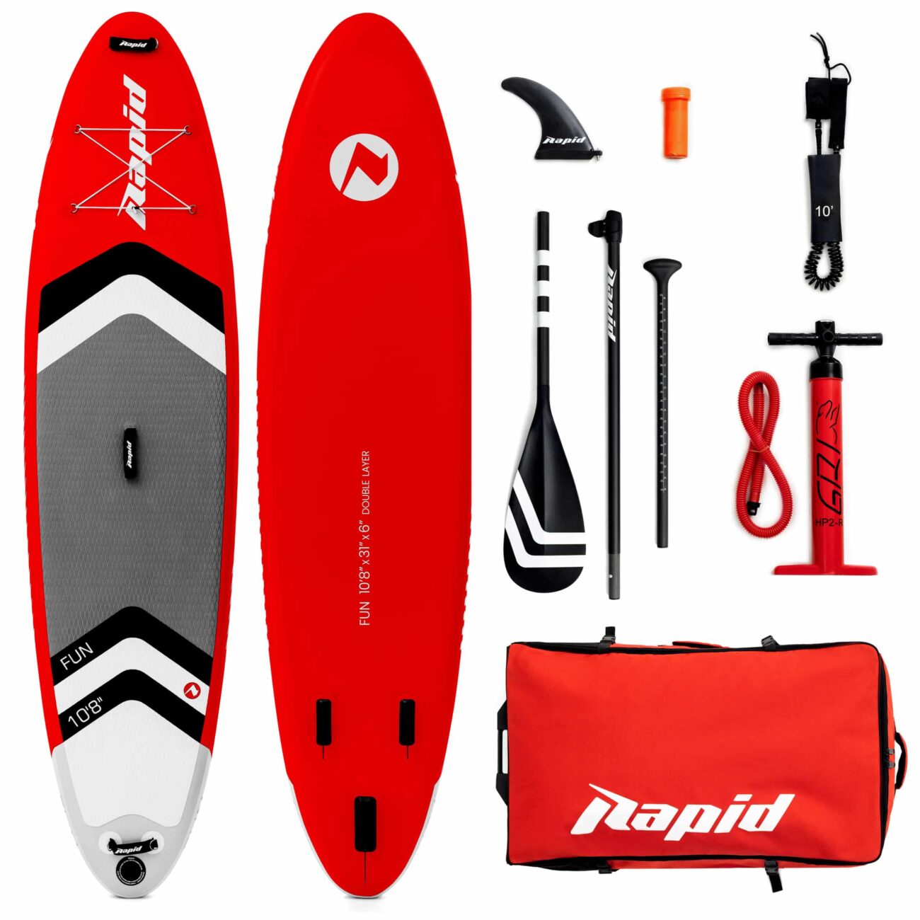 Pripučiama irklentė Rapid Fun 10'8" Red - Vaizdas 12