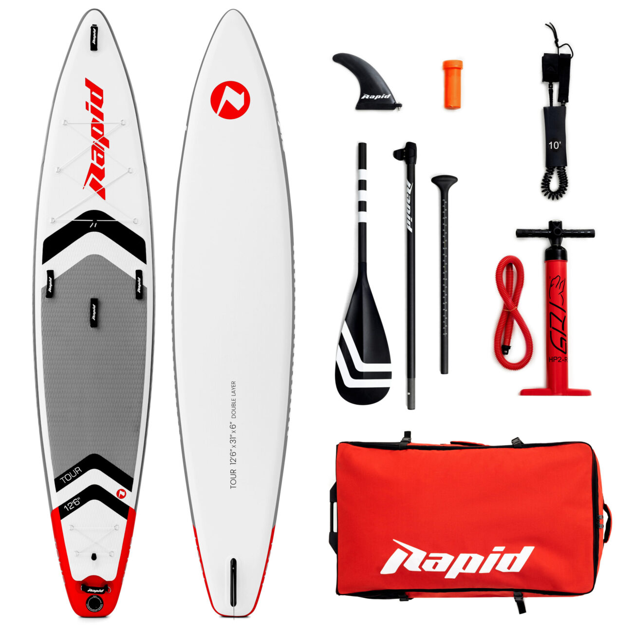 Pripučiama irklentė Rapid Tour 12’6″ White - Vaizdas 8